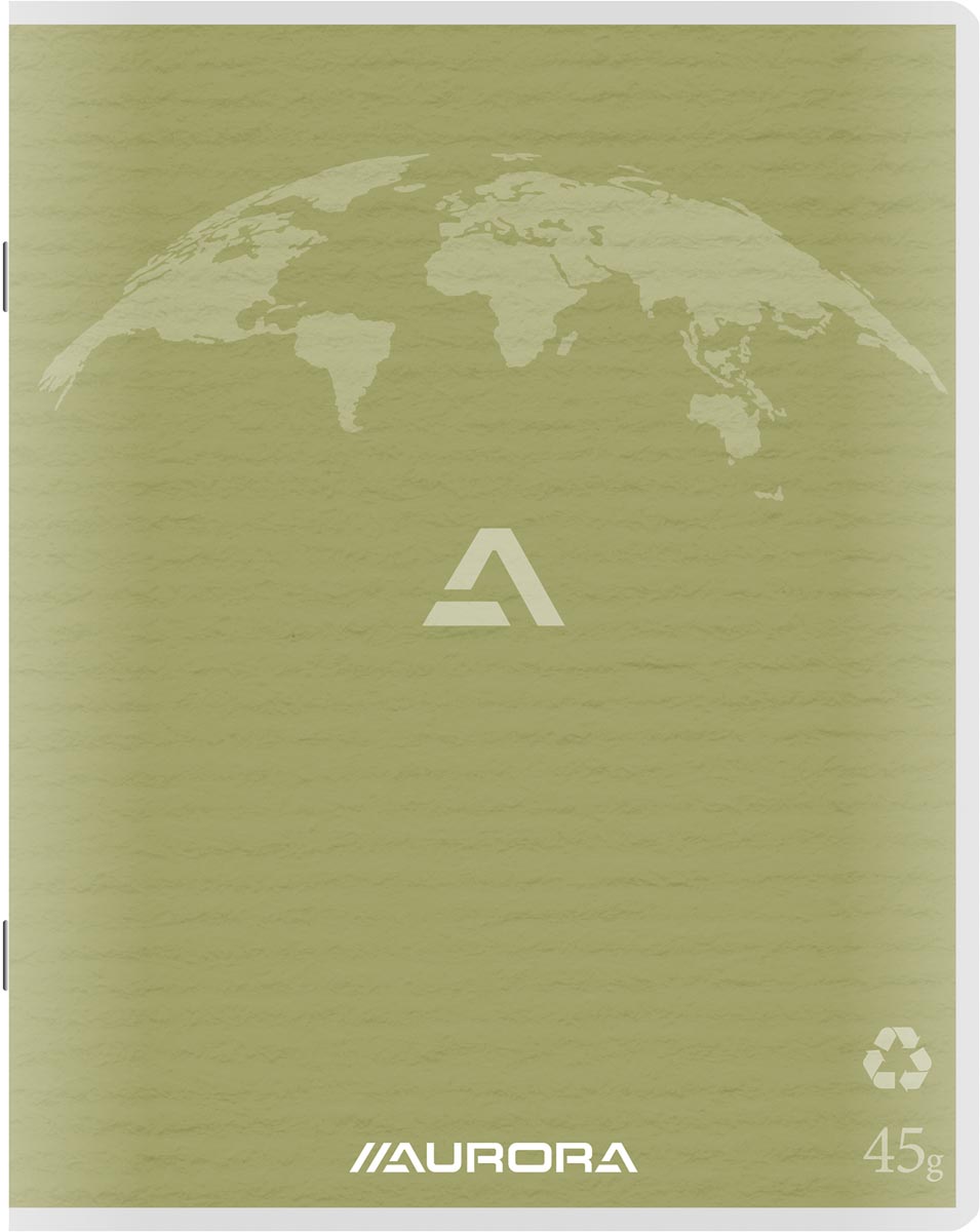 Aurora Writing 45 kladschrift uit gerecycleerd papier, 200 bladzijden, gelijnd, mosgroen afbeelding