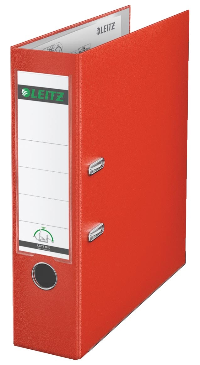 Leitz 180° ordner, A4, uit PP, rug van 8 cm, lichtrood afbeelding