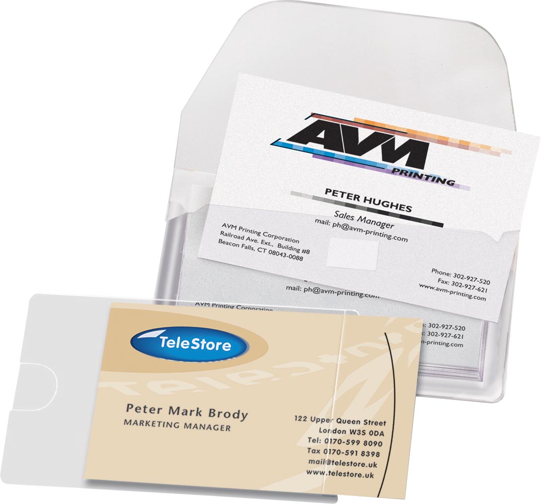 3L Business Card Pocket ft 95 x 60 mm, open aan de lange zijde (etui van 10 stuks) afbeelding