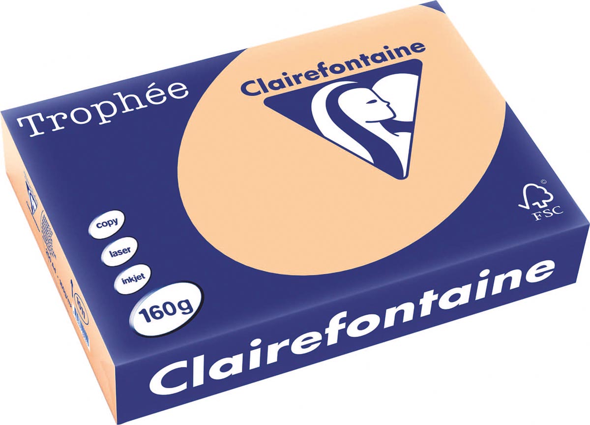 Clairefontaine Trophée Pastel gekleurd papier A4 160 g 250 vel abrikoos