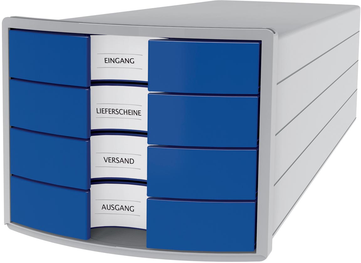 Han ladenblok Impuls, gesloten laden, lichtgrijs/blauw