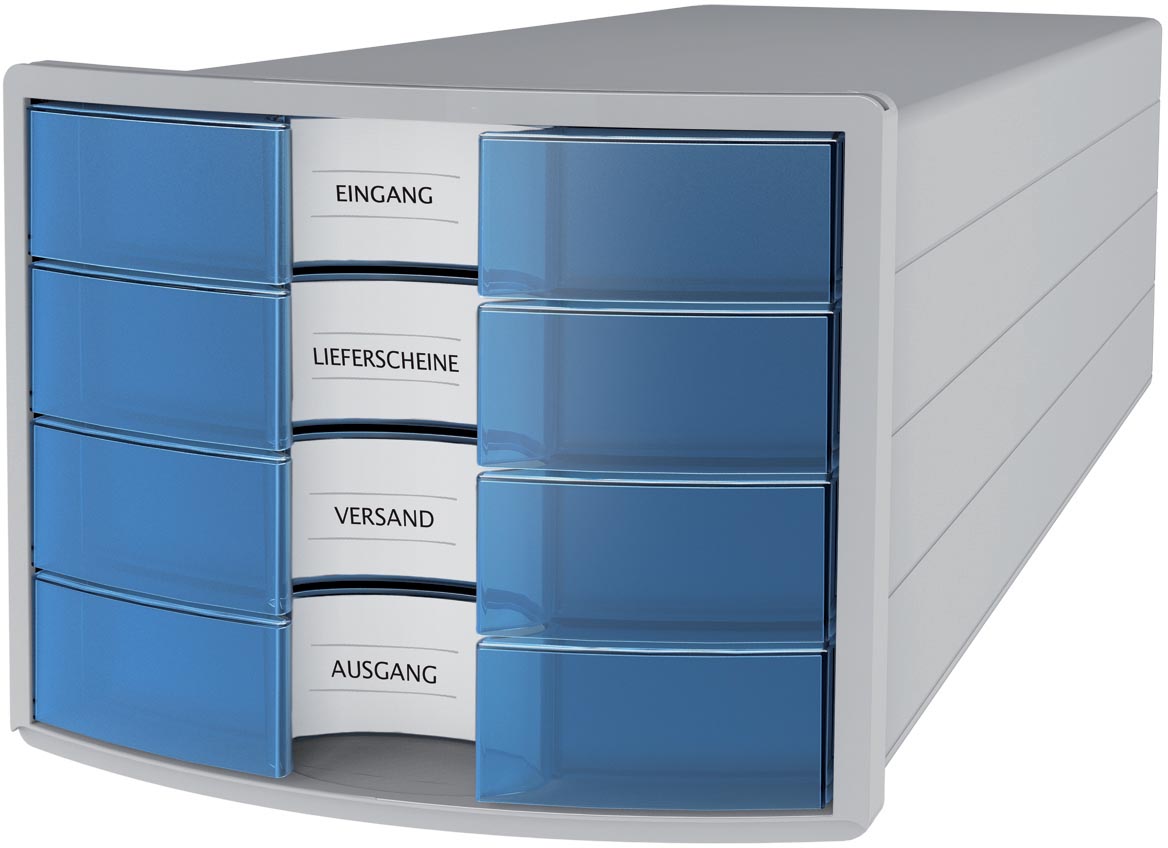 Han ladenblok Impuls, gesloten laden, translucent-blauw