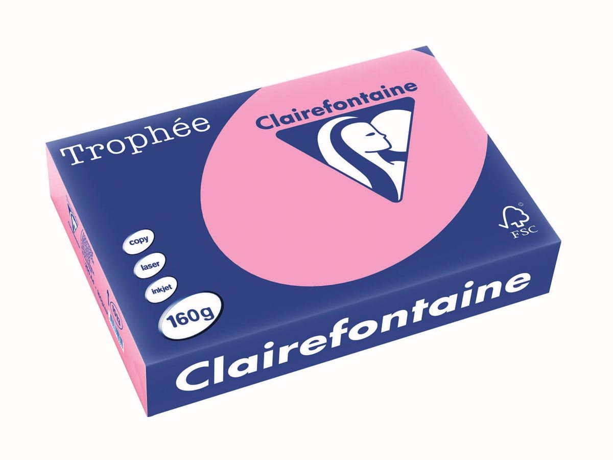 Clairefontaine Trophée Pastel gekleurd papier A4 160 g 250 vel felroze