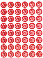 Agipa Kortinglabel -50%, rood, pak van 192 stuks, verwijderbaar-2