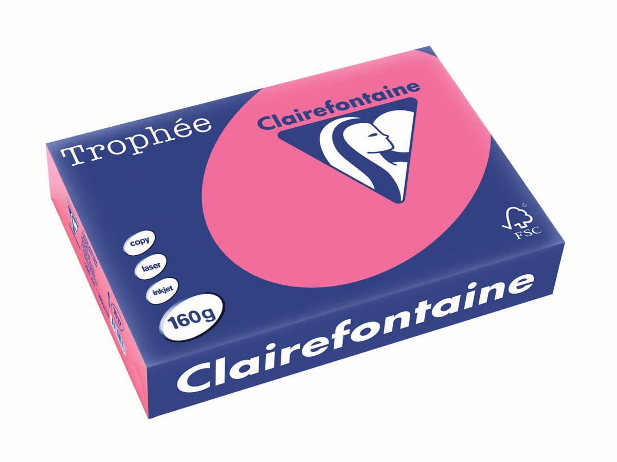 Clairefontaine TrophÃÂ©e Intens gekleurd papier A4 160 g 250 vel fuchsia