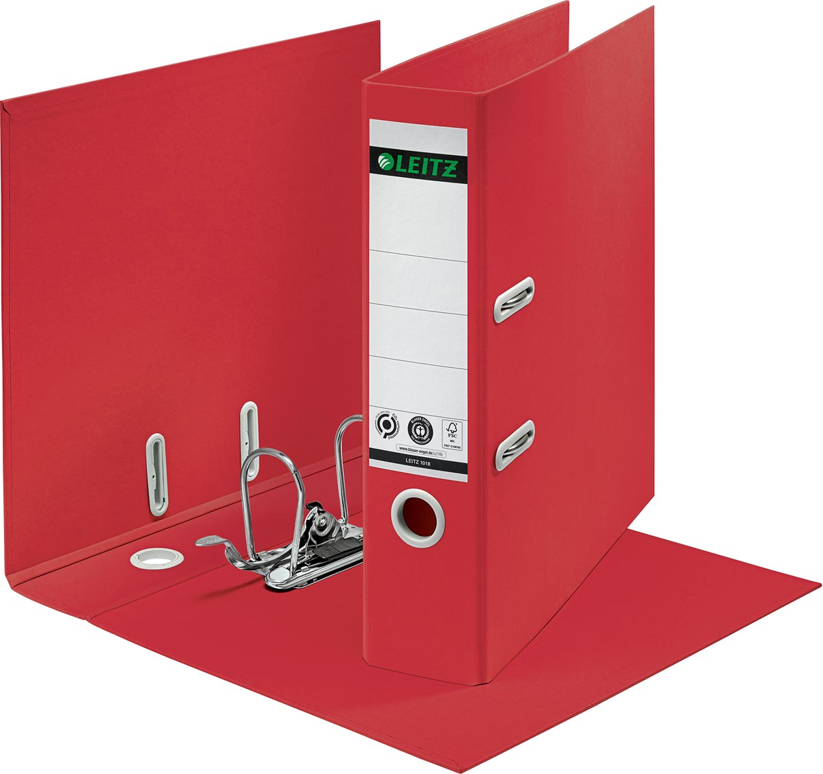 Leitz Recycle 180° ordner, rug van 8 cm, rood afbeelding