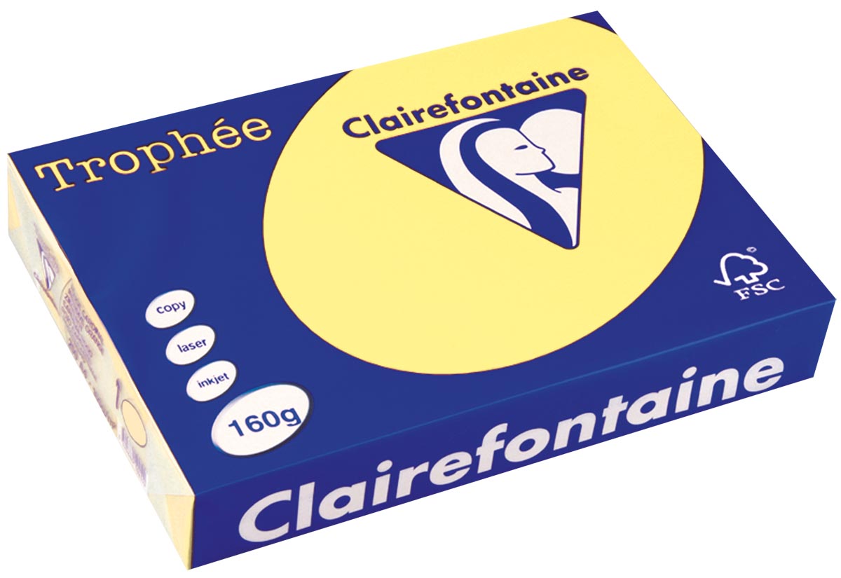 Clairefontaine TrophÃÂ©e Pastel gekleurd papier A4 160 g 250 vel citroengeel
