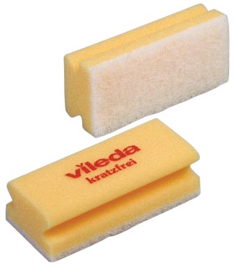 Vileda spons Glitzi Quattro, geel, pak van 10 stuks afbeelding