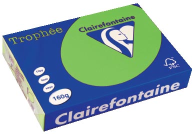Clairefontaine Trophee Intens, gekleurd papier, A4, 160 g, 250 vel, grasgroen