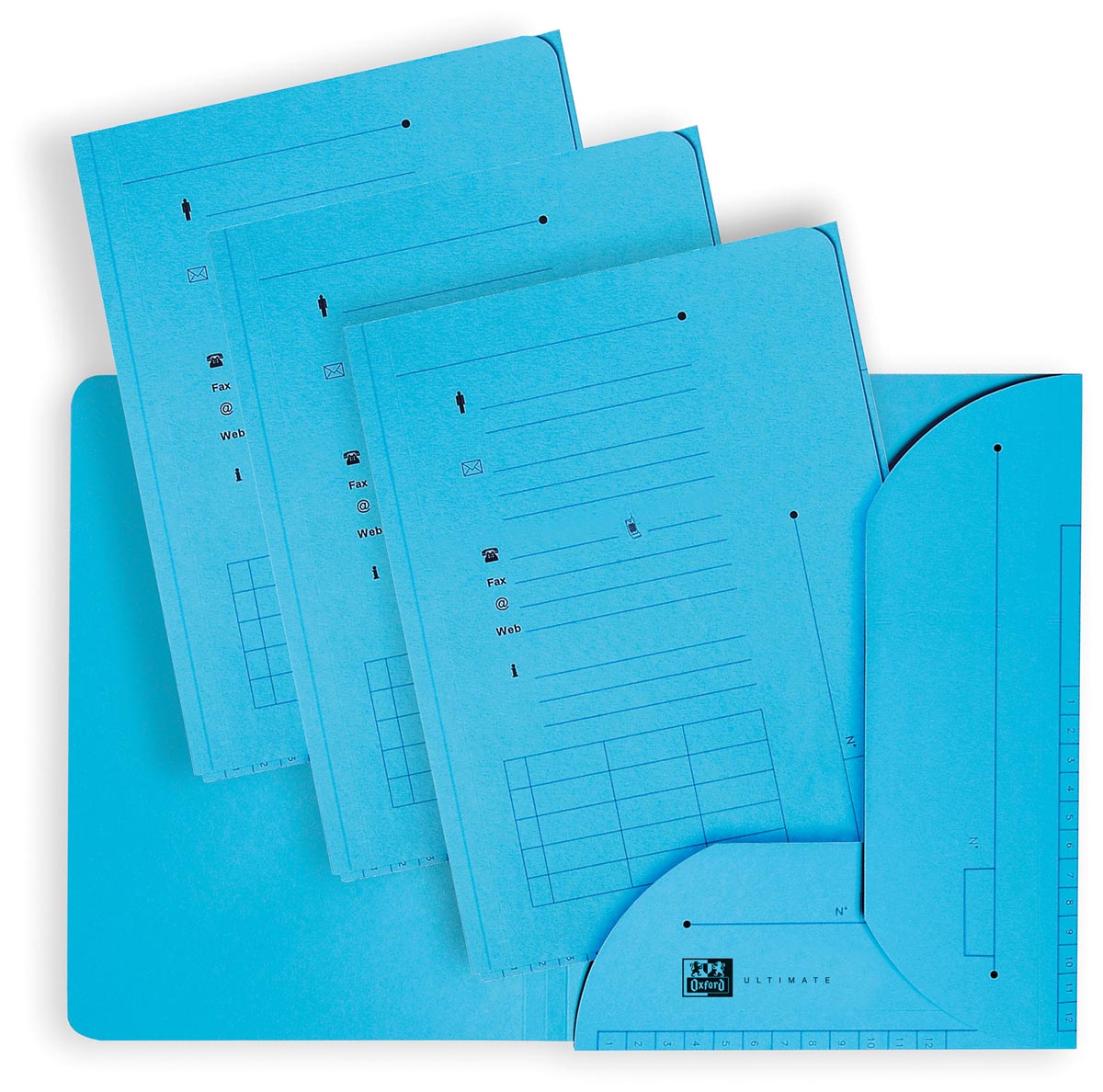 OXFORD Ultimate dossiermap, formaat A4, uit karton, met 2 kleppen, pak van 25 stuks, blauw afbeelding