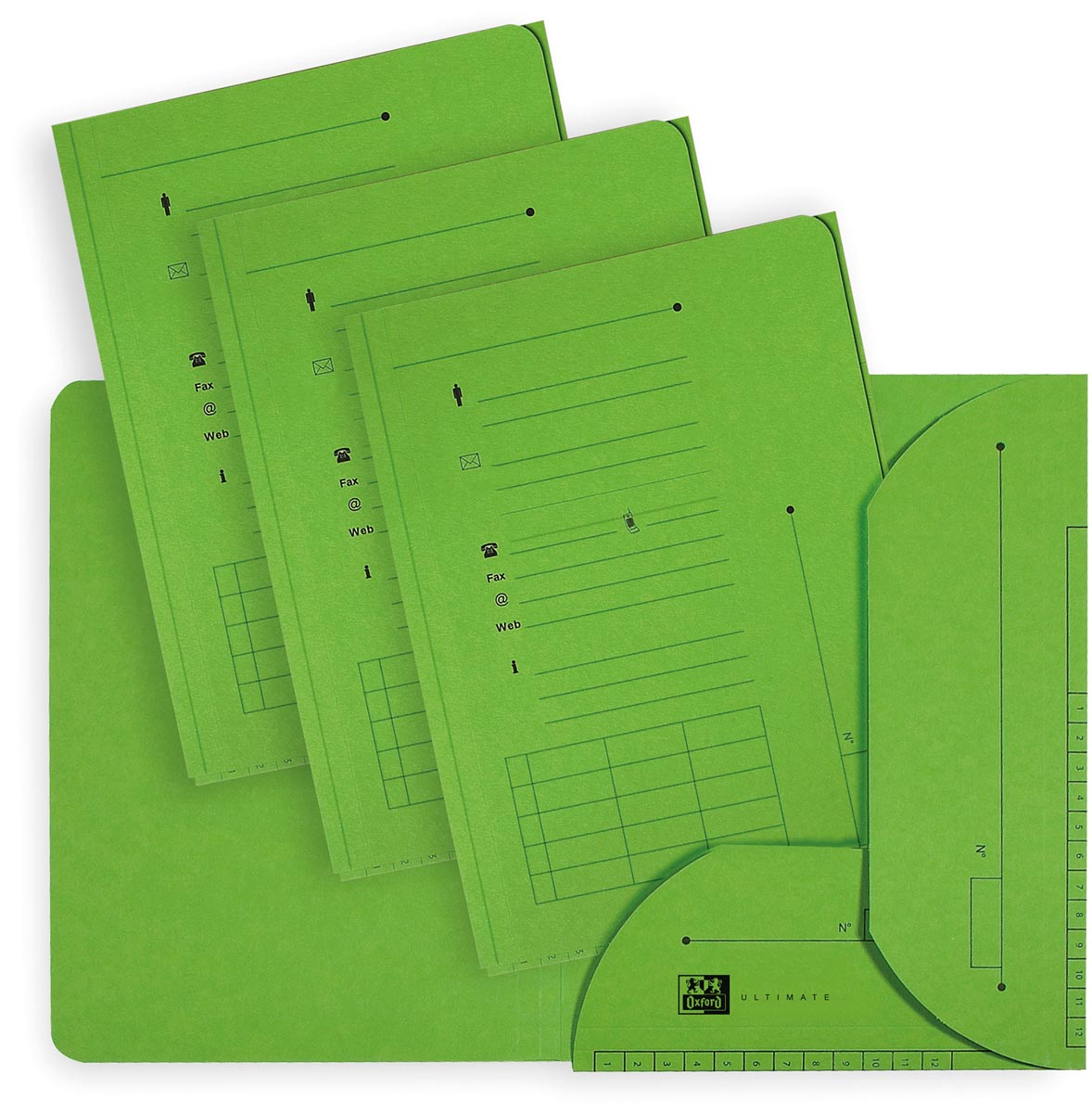 OXFORD Ultimate dossiermap, formaat A4, uit karton, met 2 kleppen, pak van 25 stuks, groen afbeelding