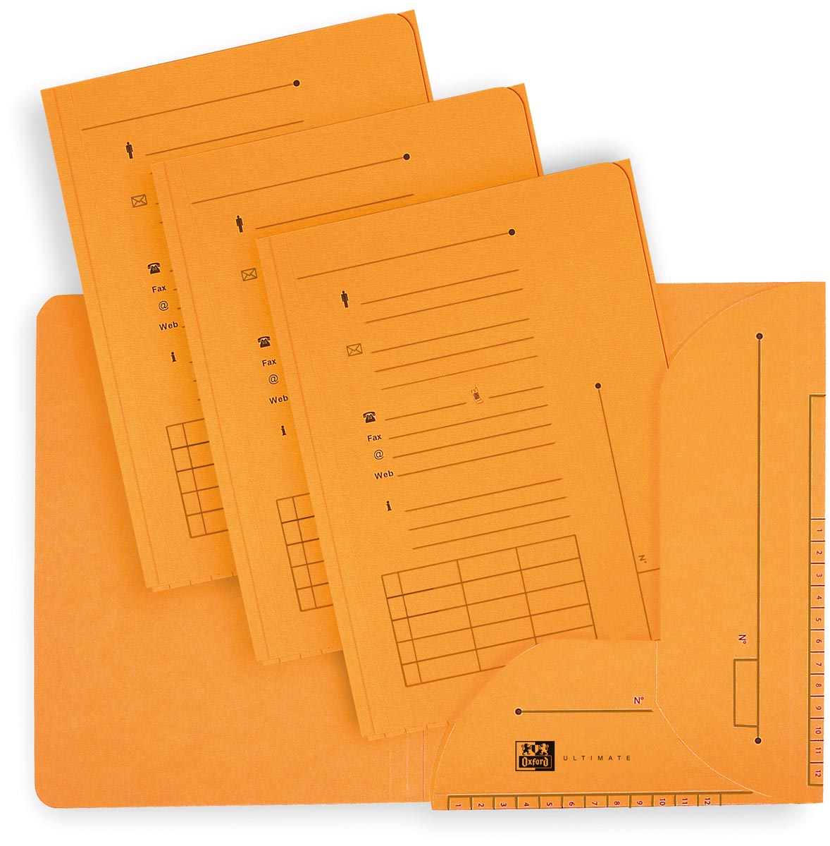 OXFORD Ultimate dossiermap, formaat A4, uit karton, met 2 kleppen, pak van 25 stuks, geel