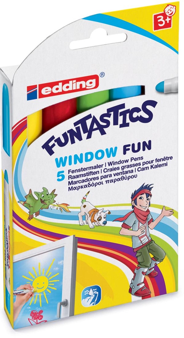 Edding Window Marker Funtastics, ophangetui met 5 stuks bij VindiQ Office