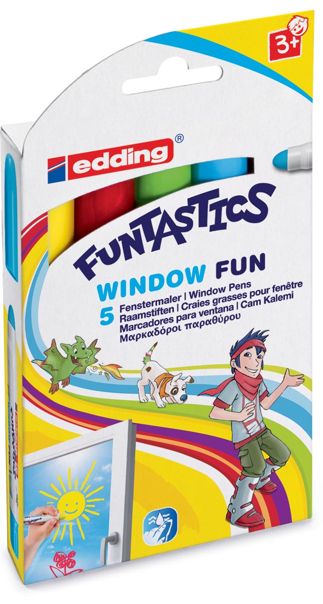 Edding Window Marker Funtastics, ophangetui met 5 stuks afbeelding