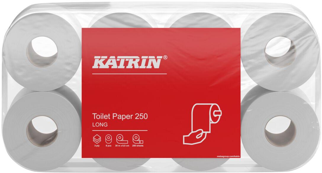 Katrin toiletpapier, 3-laags, 250 vel per rol, pak van 8 rollen afbeelding