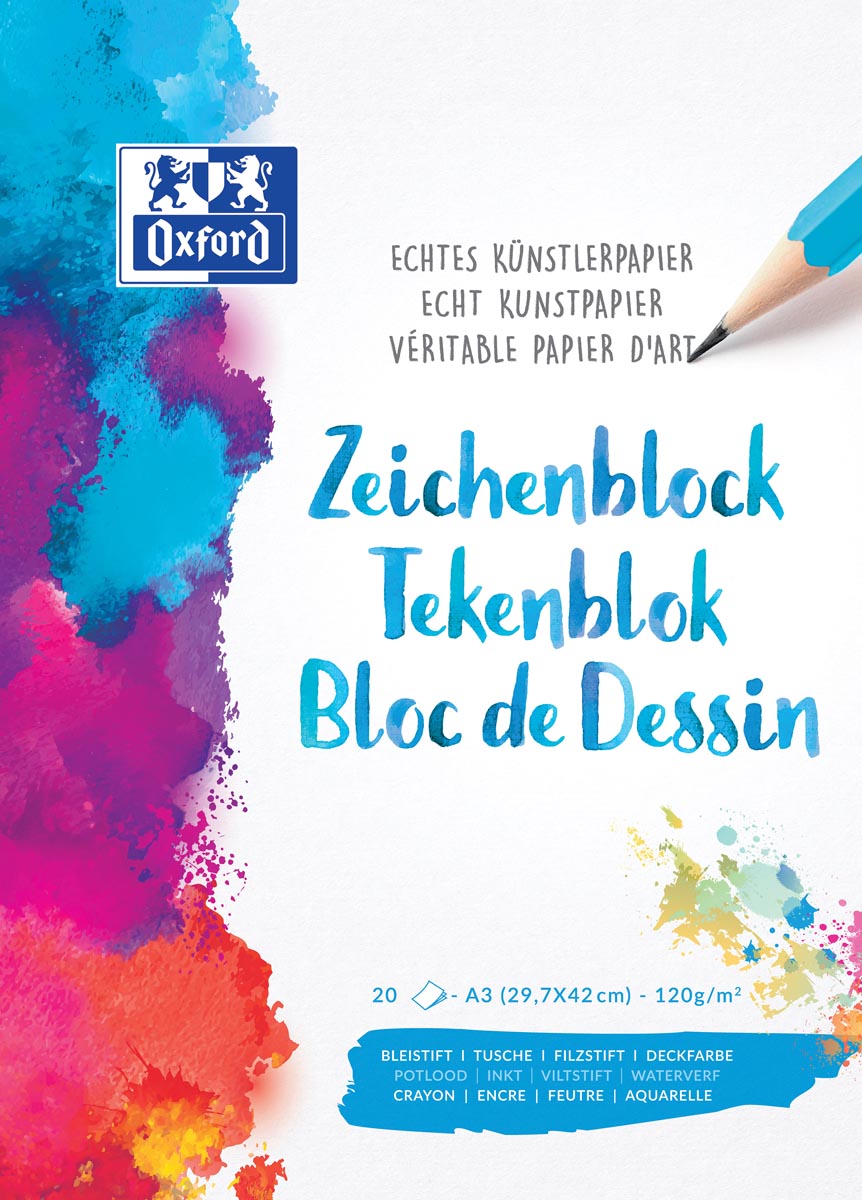 Oxford tekenblok 120 g, A3, 20 vel