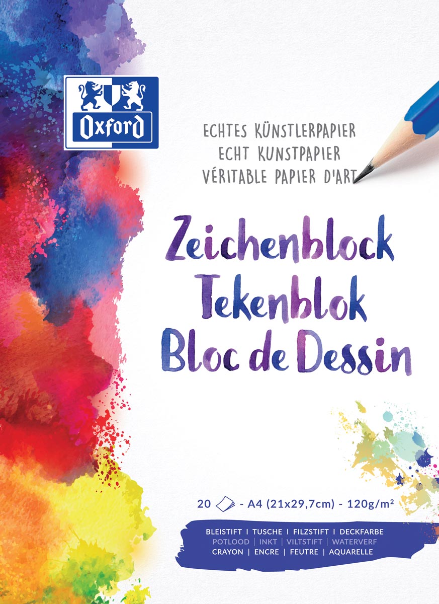 Oxford tekenblok 120 g, A4, 20 vel