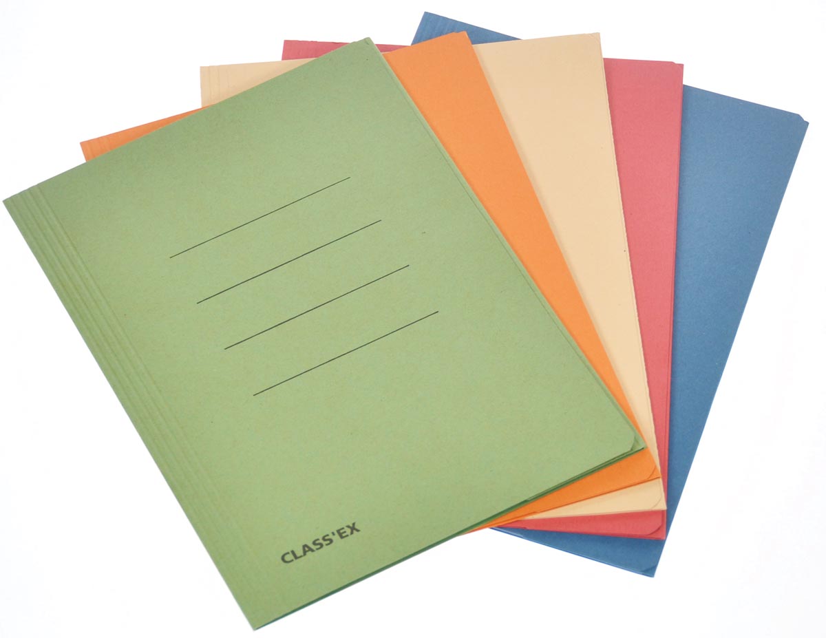 Class&apos;ex dossiermap, 3 kleppen ft 18,2 x 22,5 cm (voor ft schrift), geassorteerde kleuren afbeelding