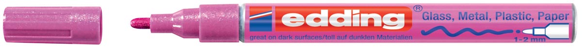 Edding glanslakmarker e-751 CR roze metallic