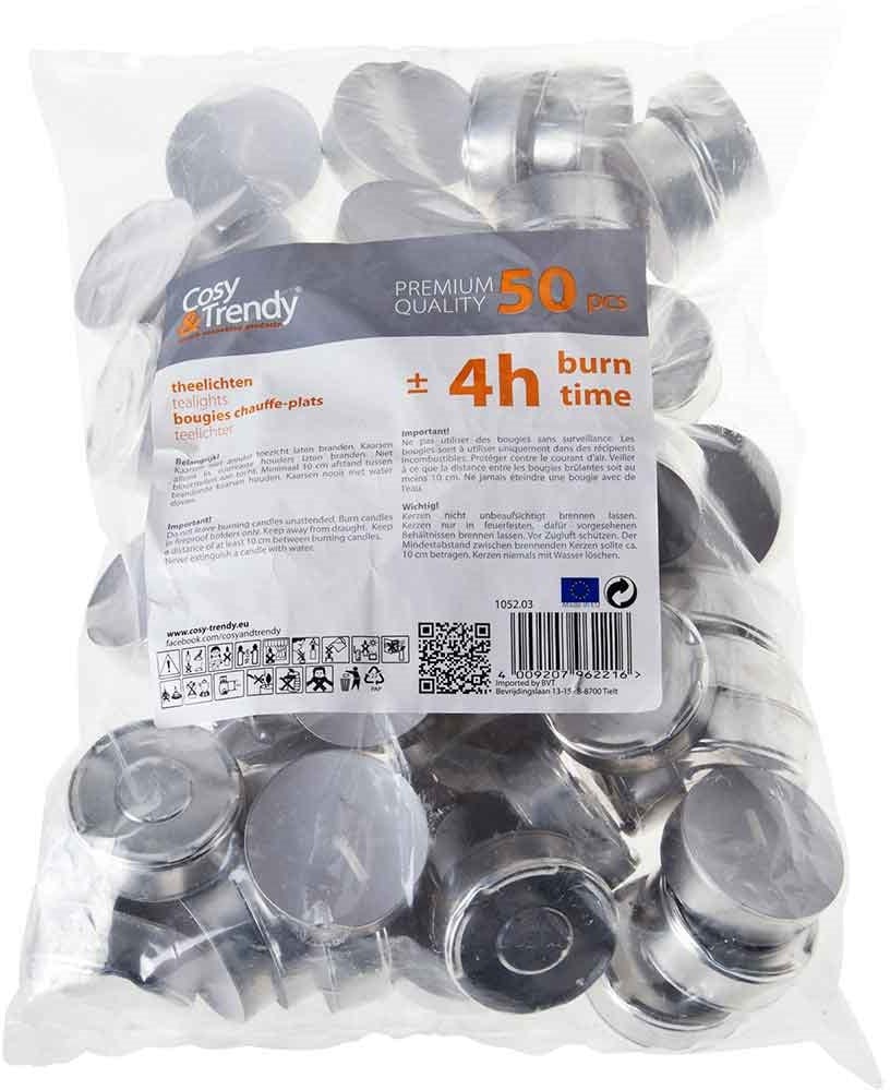 Cosy & Trendy theelichtjes 4H, wit, pak van 50 stuks afbeelding