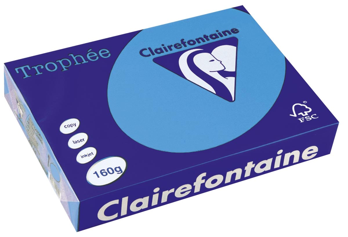 Clairefontaine Trophée Intens gekleurd papier A4 160 g 250 vel koningsblauw