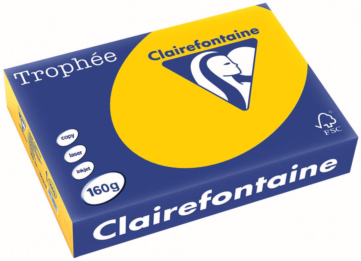 Clairefontaine Trophée Intens A4, 160 g, 250 vel, zonnebloemgeel