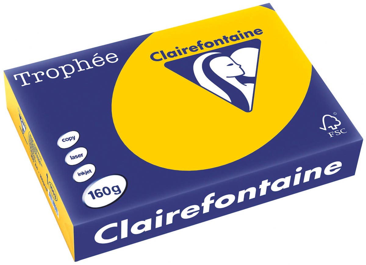 Clairefontaine Trophée Intens gekleurd papier A4 160 g 250 vel zonnebloemgeel