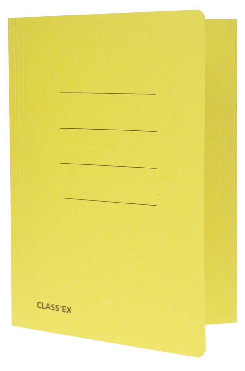 Class&apos;ex dossiermap, 3 kleppen ft 18,2 x 22,5 cm (voor ft schrift), geel afbeelding