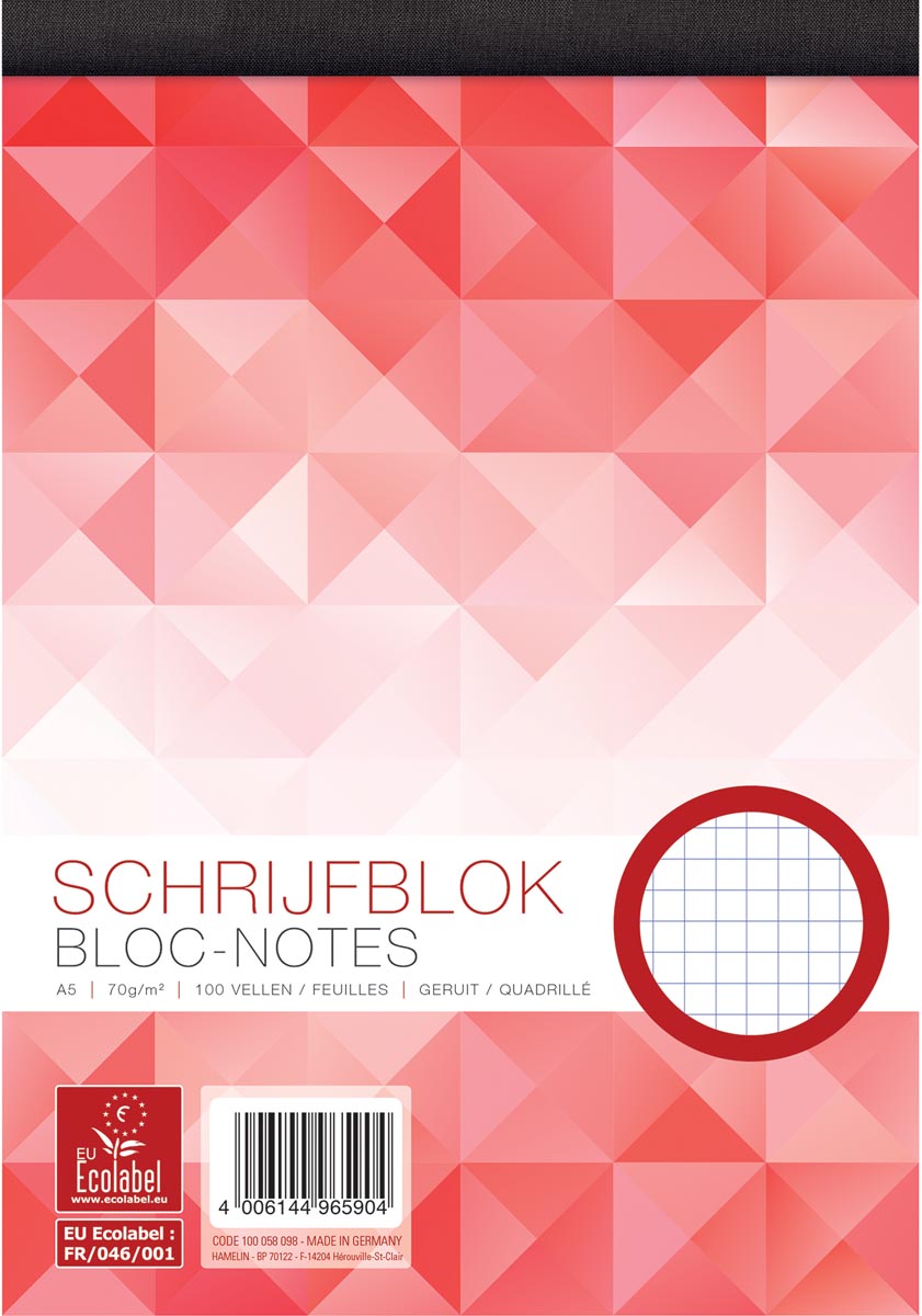 Work schrijfblok, ft A5, 70 g/m², 100 vel, geruit 5 mm afbeelding