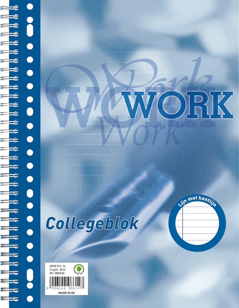 Work Collegeblok Ft A4 Gelijnd 80 Vel huismerk kopen in de aanbieding