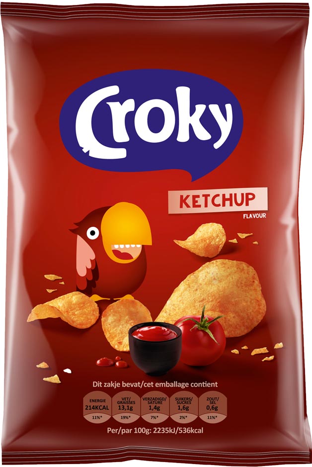 Croky chips ketchup, zakje van 100 g afbeelding