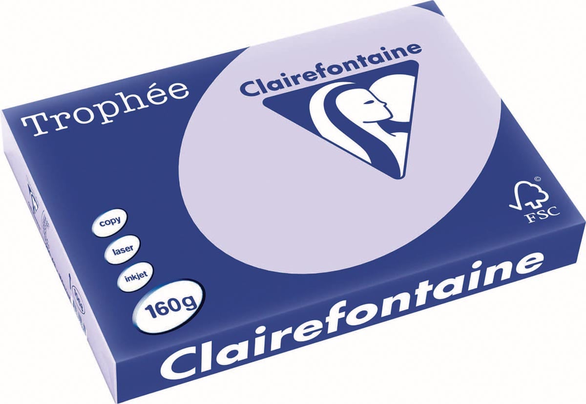 Clairefontaine Trophée Pastel, gekleurd papier, A3, 160 g, 250 vel, lila afbeelding