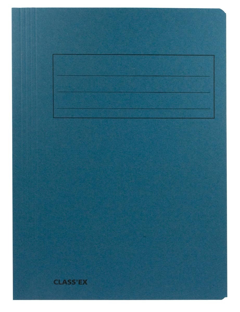 Class&apos;ex dossiermap, 3 kleppen ft 23,7 x 34,7 cm (voor ft folio), blauw afbeelding