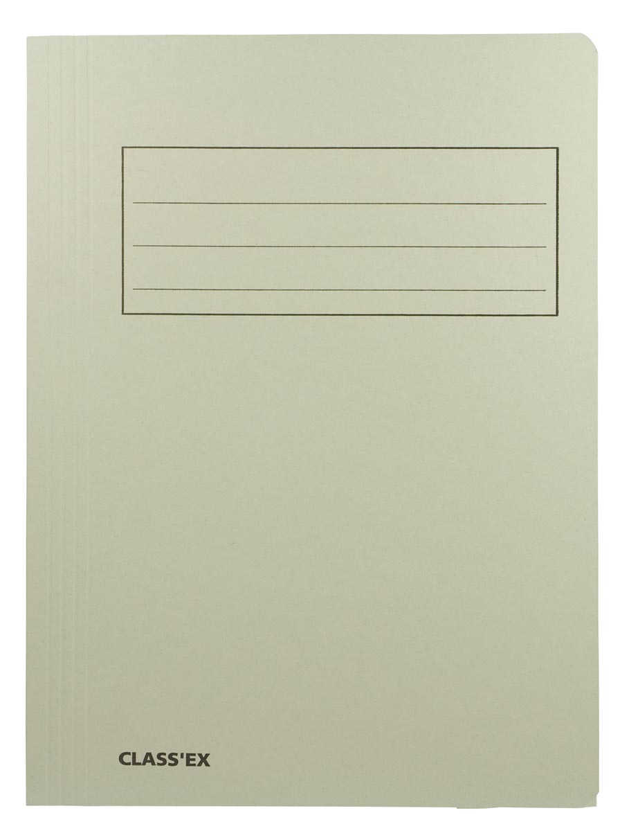 Class&apos;ex dossiermap, 3 kleppen ft 23,7 x 34,7 cm (voor ft folio), grijs afbeelding