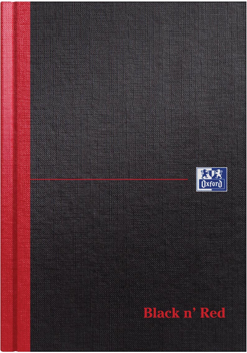 Oxford Black n&apos; Red notitieboek, ft A5, gelijnd, 192 bladzijden afbeelding