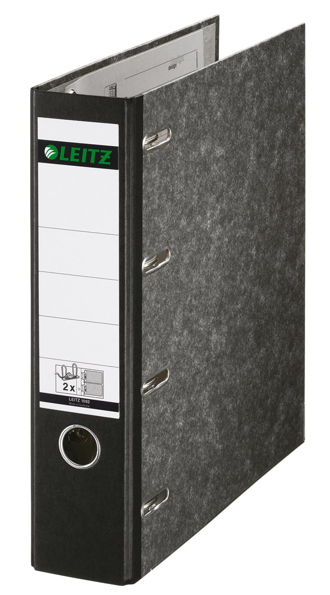 Leitz giro-bank ordner, ft A4, rug 75mm, karton, zwart afbeelding