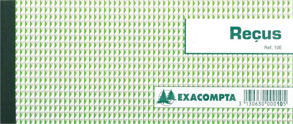 Exacompta ontvangsten, ft 9 x 13 cm, 50 vel, horizontaal, franstalig
