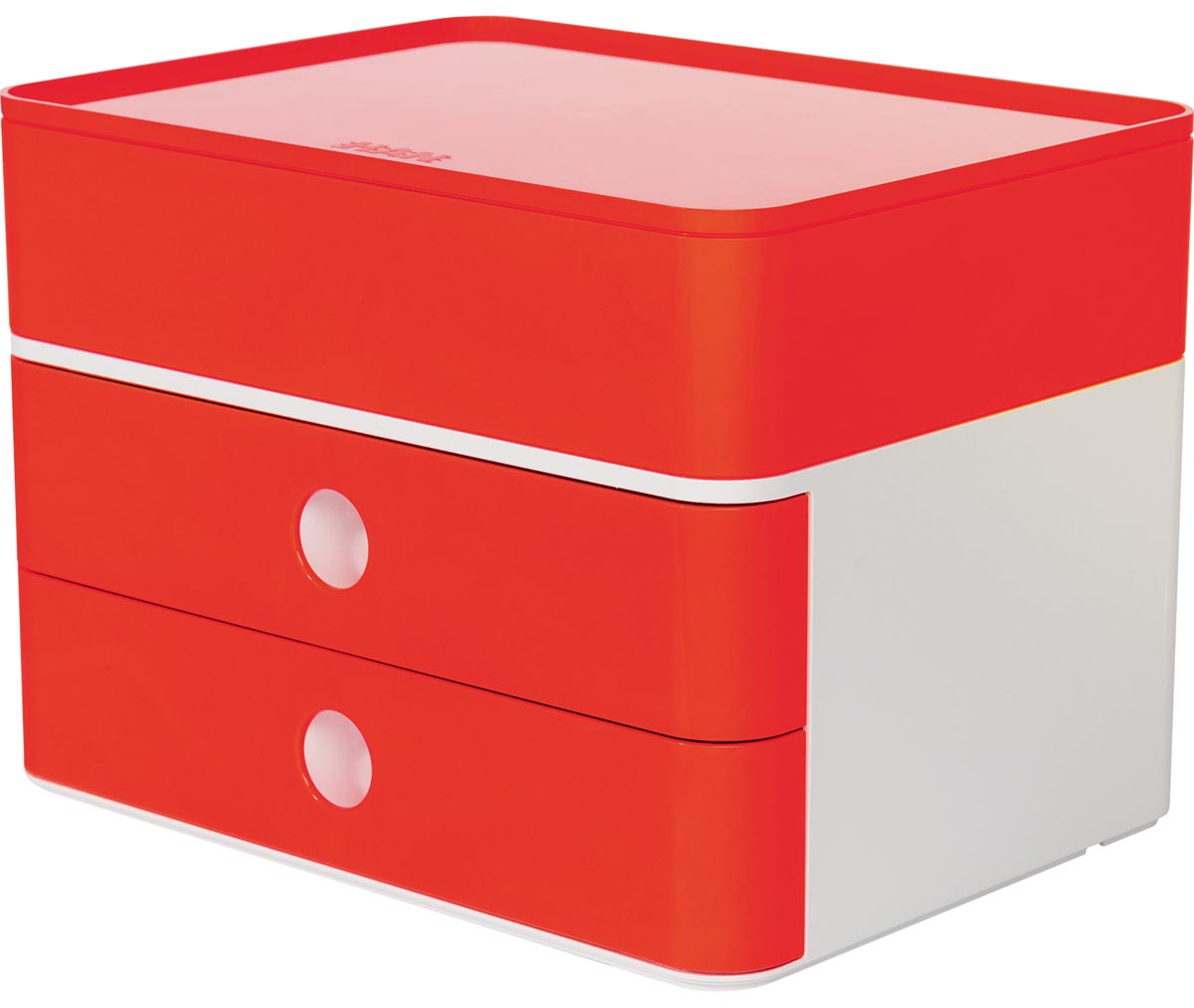 Han ladenblok Allison, smart-box plus met 2 laden en organisatiebak, wit/rood
