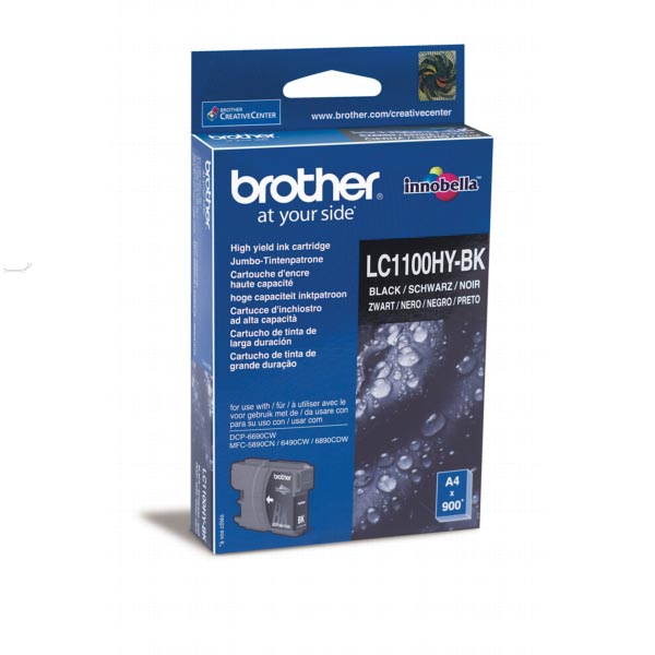 Brother inktcartridge, 900 pagina&apos;s, OEM LC-1100HYBK, zwart afbeelding
