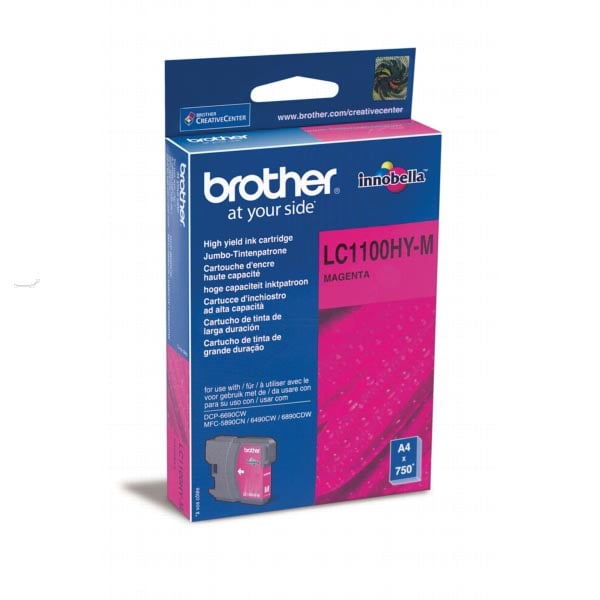 Brother inktcartridge, 750 pagina&apos;s, OEM LC-1100HYM, magenta afbeelding