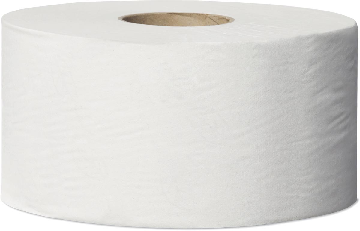 Tork Universal toiletpapier mini jumbo, 1-laags, systeem T2, wit, pak van 12 rollen