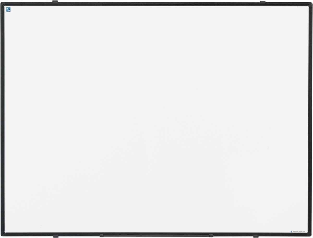 Smit Visual Softline whiteboard, emaille, magnetisch, zwart profiel, 120 x 90 cm afbeelding