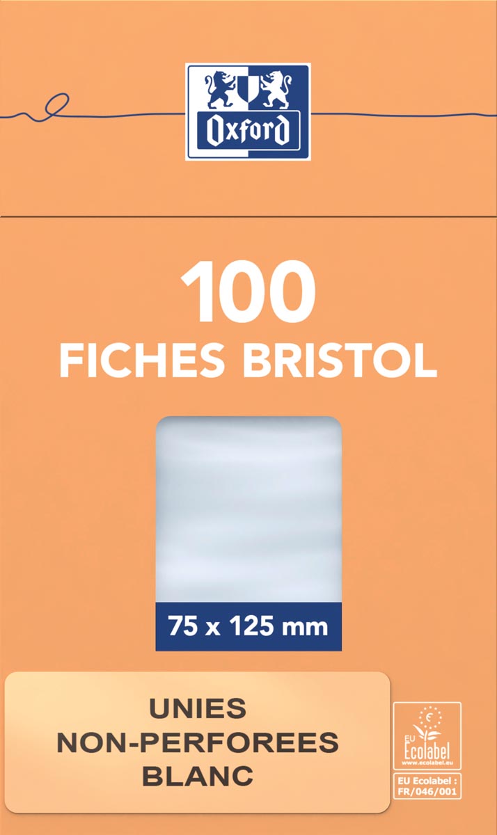OXFORD flashcards ongeperforeerd, ft 75 x 125 mm, effen, wit, pak van 100 vel OXFORD flashcards ongeperforeerd, ft 75 x 125 mm, effen, wit, pak van 100 vel