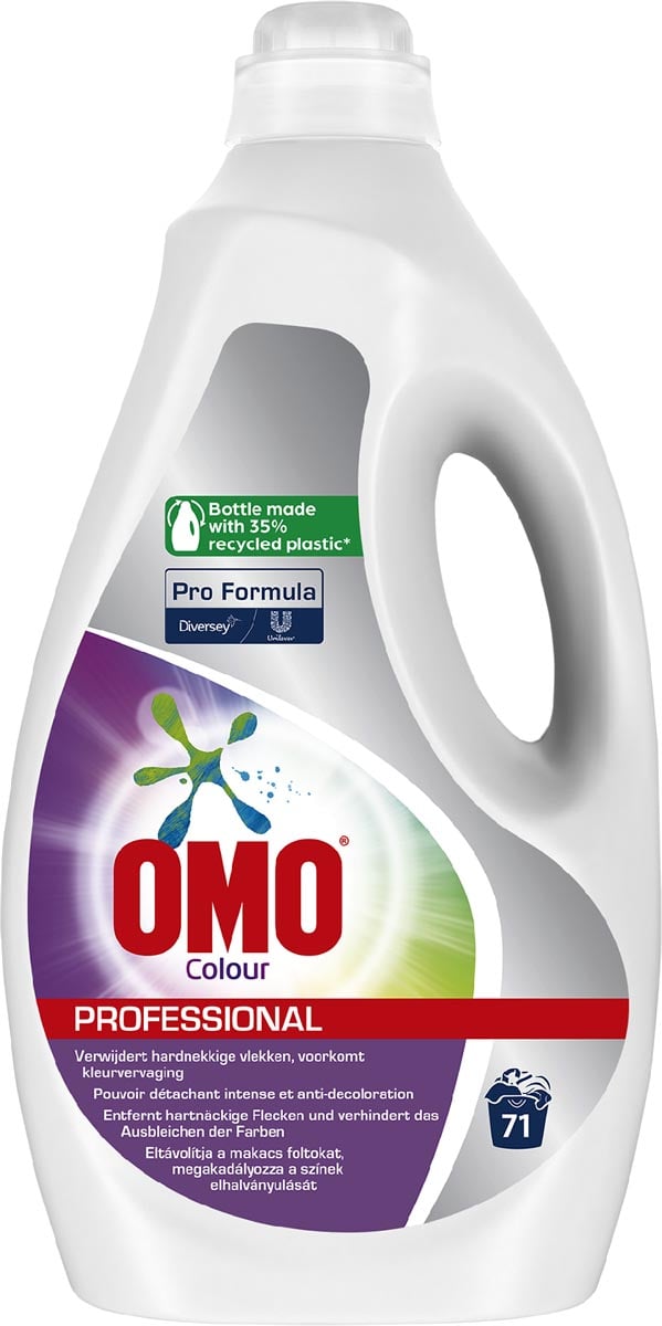 Omo Professional Pro Formula Active Clean Colour wasmiddel, fles van 5 liter, 71 wasbeurten afbeelding