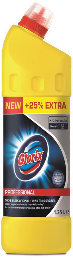 Glorix, wc-reiniger met javel, 1,25 liter