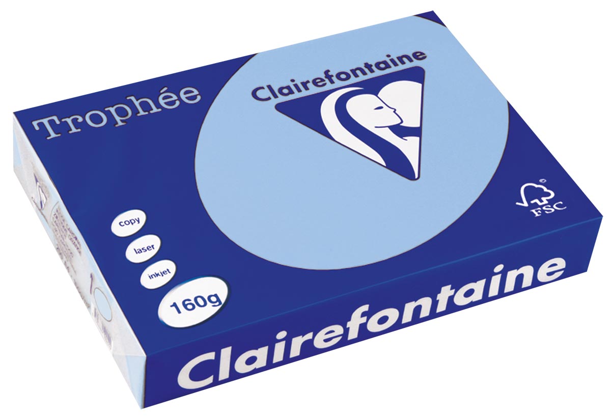 Clairefontaine TrophÃÂ©e Pastel gekleurd papier A4 160 g 250 vel helblauw