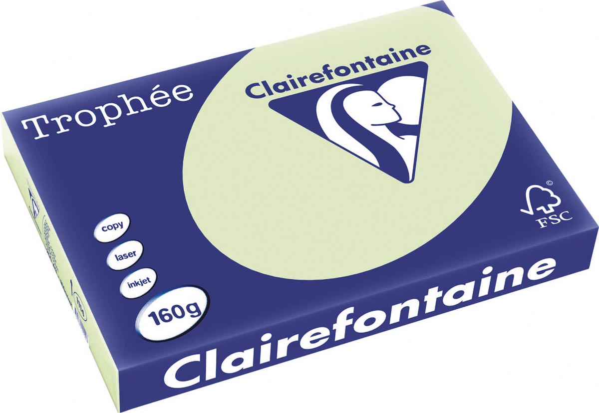 Clairefontaine Trophée Pastel, gekleurd papier, A3, 160 g, 250 vel, golfgroen afbeelding