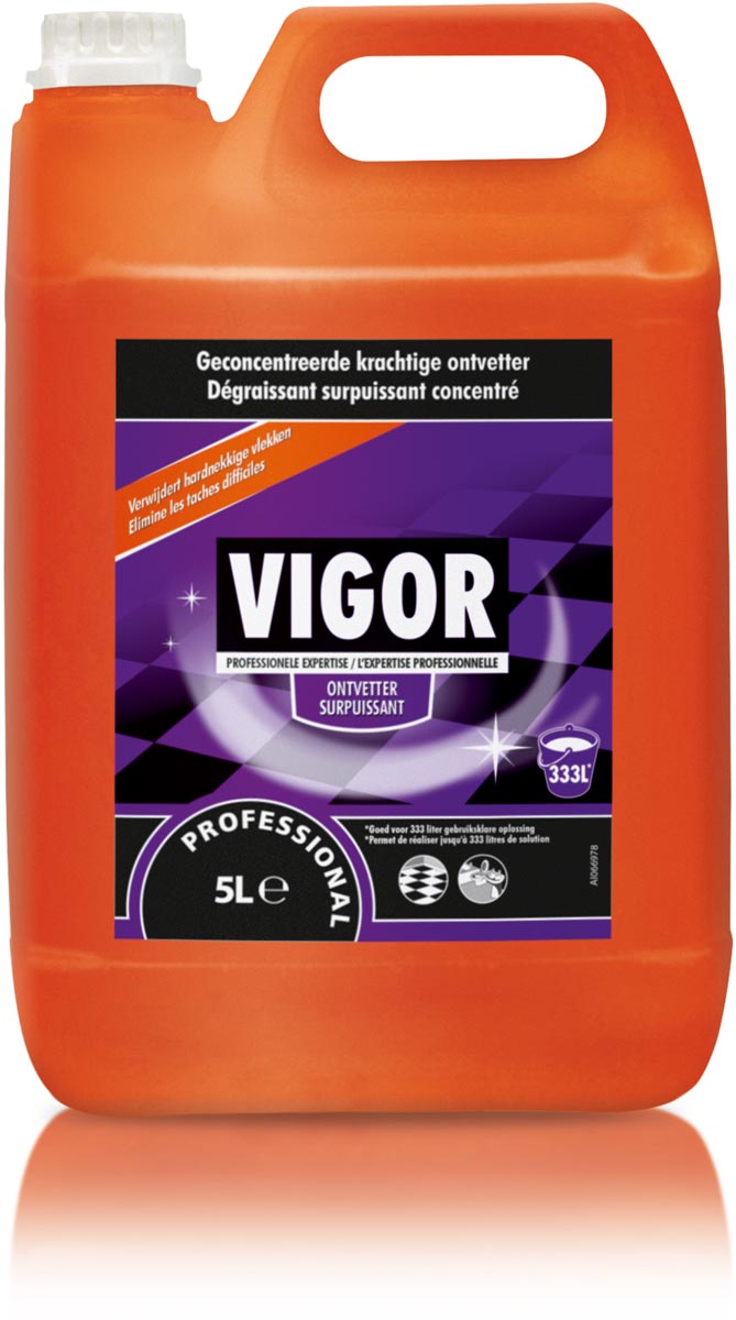 Vigor geconcentreerde ontvetter, flacon van 5 liter Vigor geconcentreerde ontvetter, flacon van 5 liter