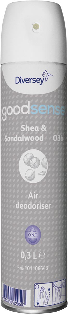 Good Sense luchtverfrisser Shea & Sandalwood, flacon van 300 ml Good Sense luchtverfrisser Shea & Sandalwood, flacon van 300 ml