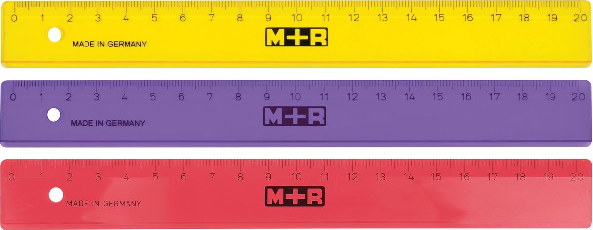 M+R lat, uit plastic, in geassorteerde kleuren, 20 cm